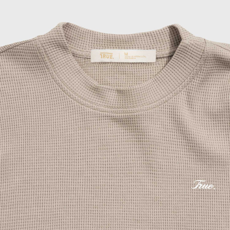 Textured Boxy Tee - Sand TRUE