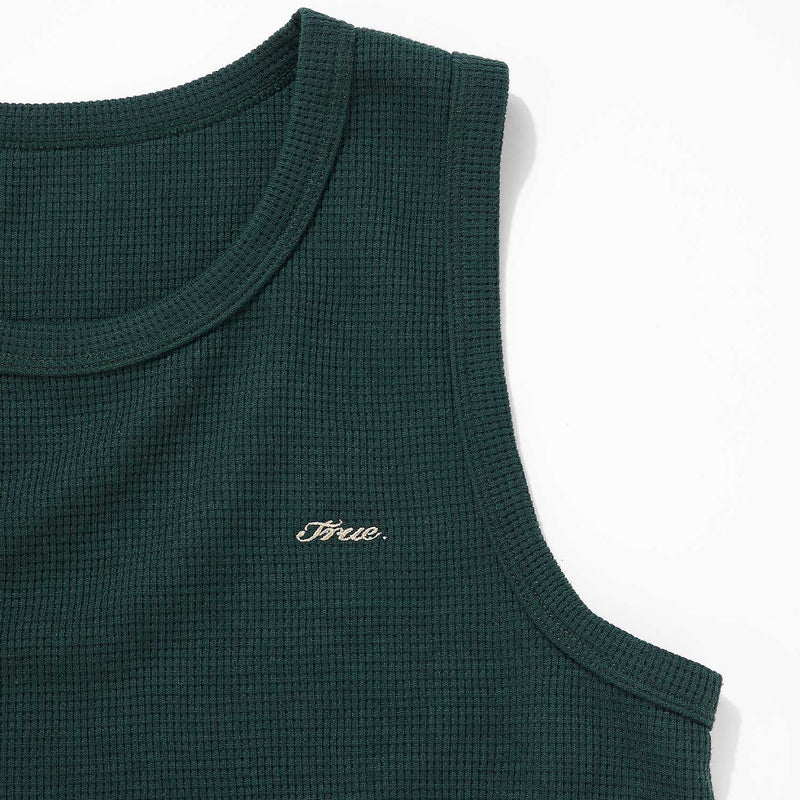 Textured Sleeveless T-Shirt - Pine Green TRUE