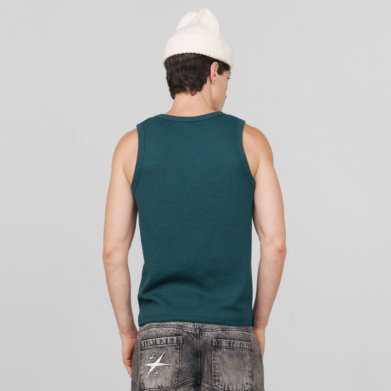 Textured Sleeveless T-Shirt - Pine Green TRUE