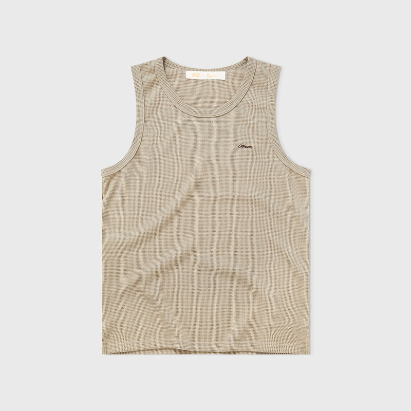 Textured Sleeveless T-Shirt - Sand TRUE