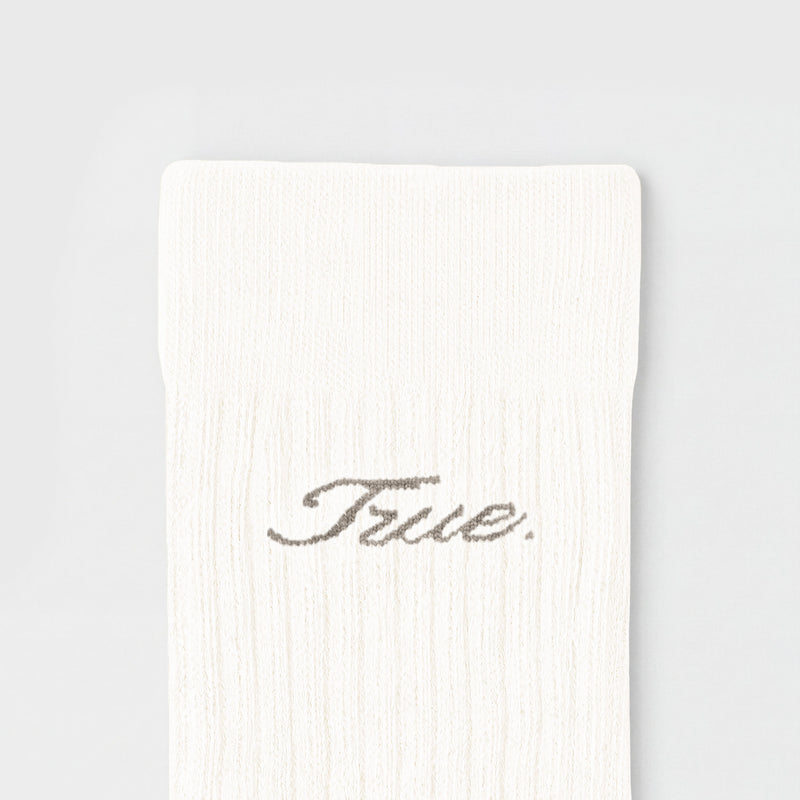 True Ribbed Socks - Cream TRUE