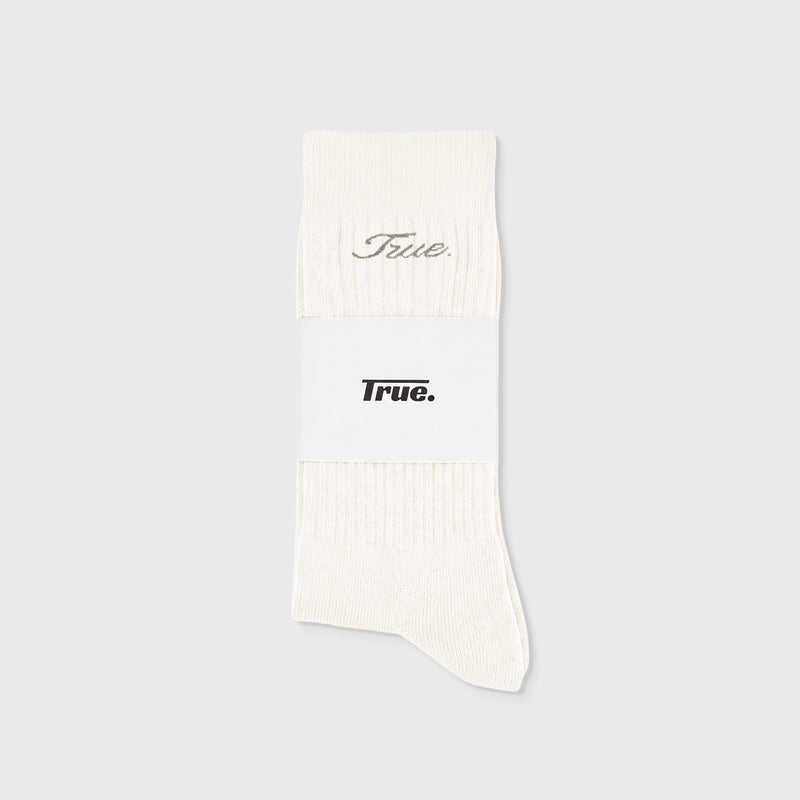 True Ribbed Socks - Cream TRUE