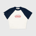 True Stamp Cropped Slim Tee - Navy Blue TRUE