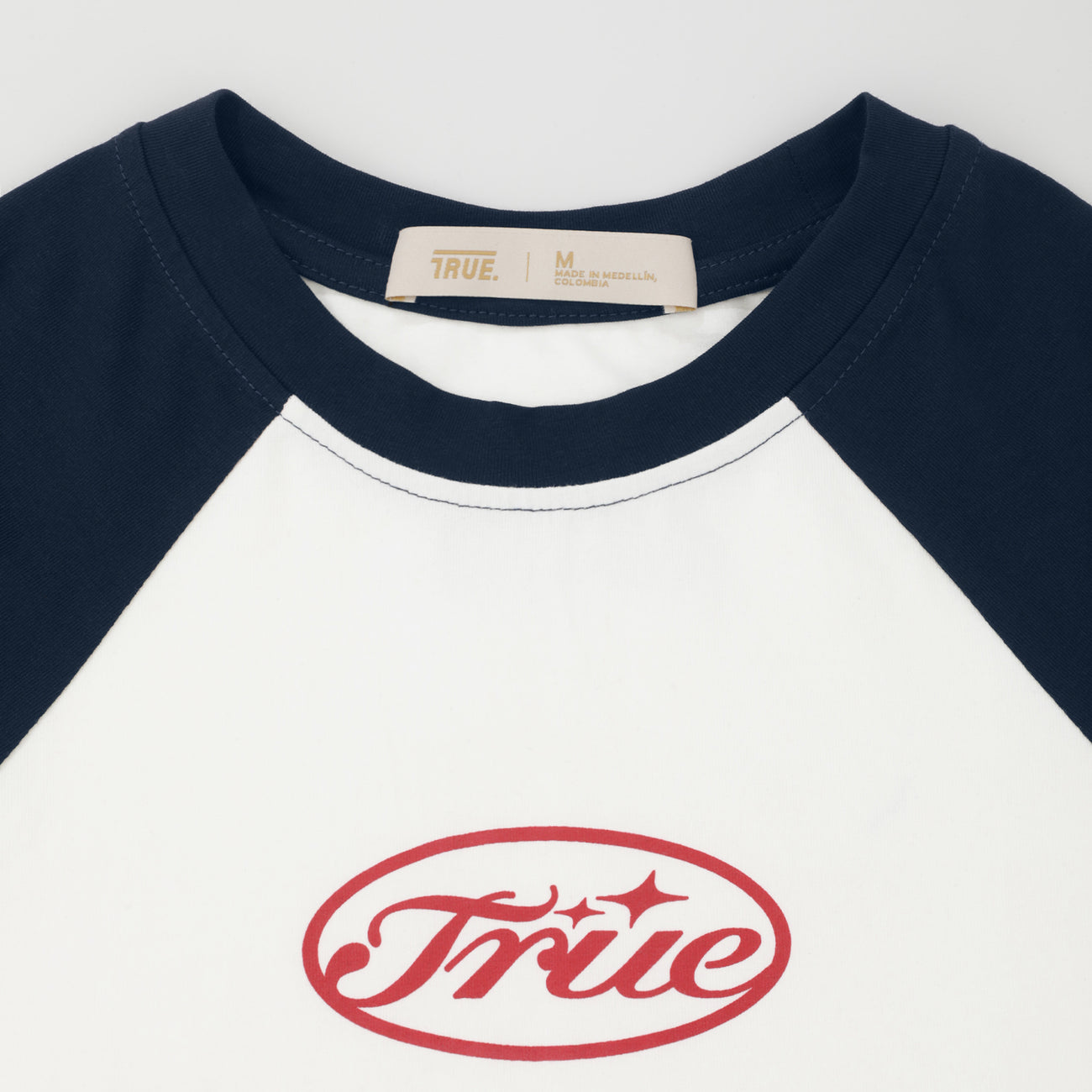 True Stamp Cropped Slim Tee - Navy Blue TRUE