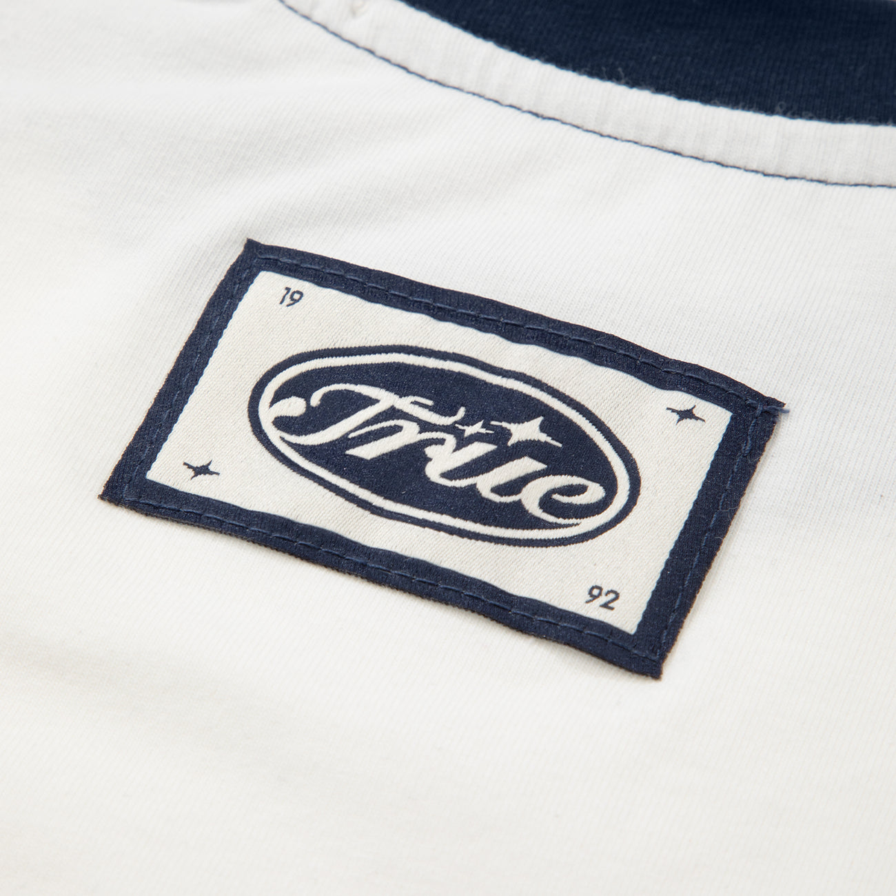True Stamp Cropped Slim Tee - Navy Blue TRUE