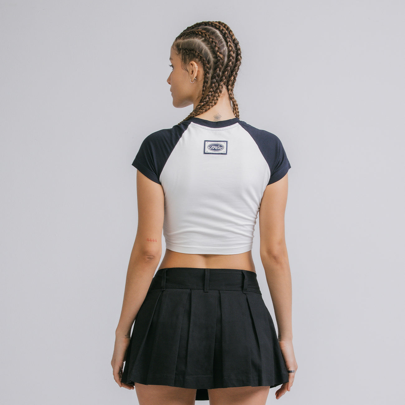 True Stamp Cropped Slim Tee - Navy Blue TRUE