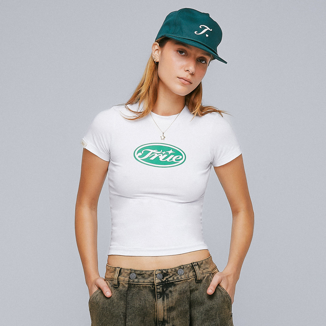 True Stamp Slim Tee - White TRUE