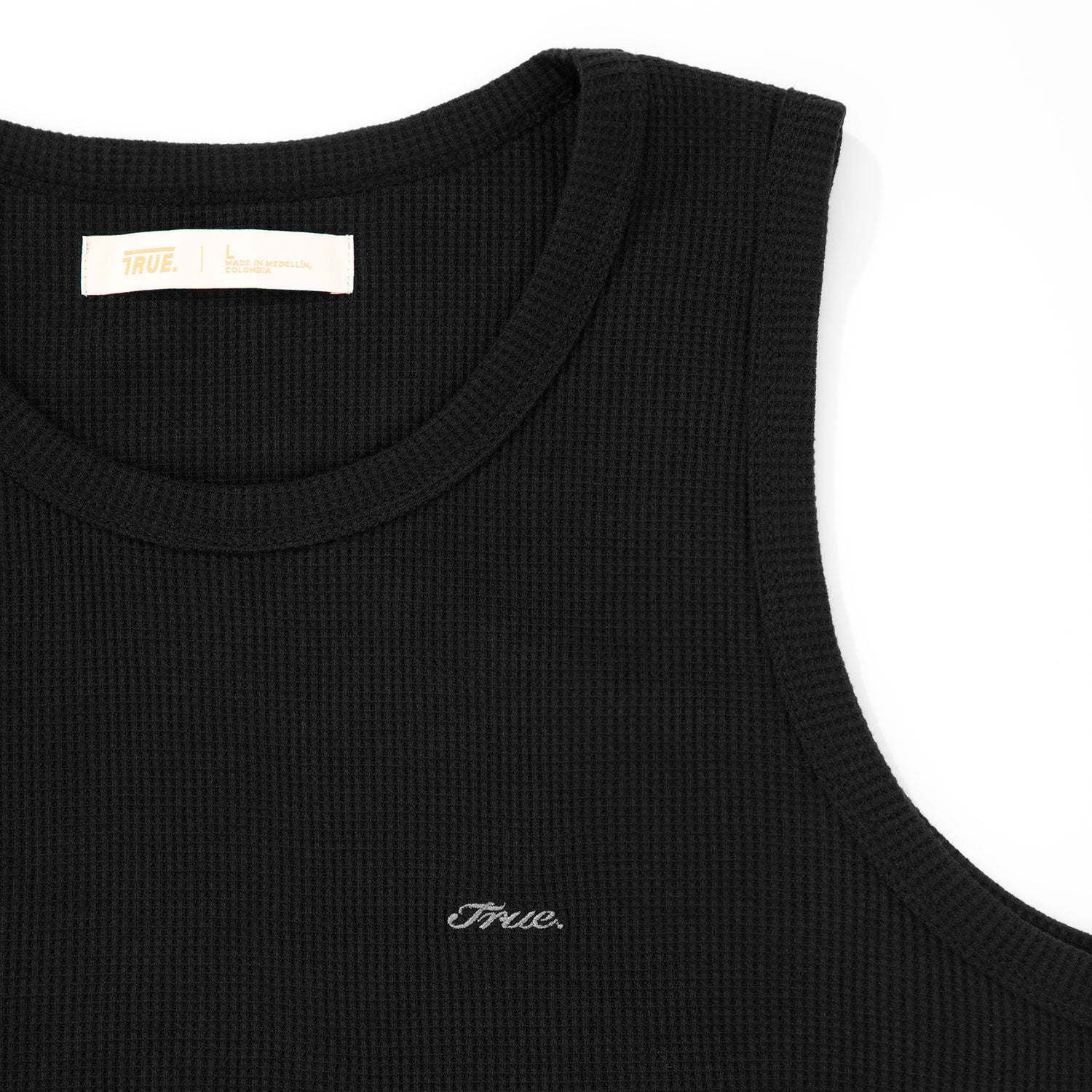 True Textured Sleeveless Tee - Black