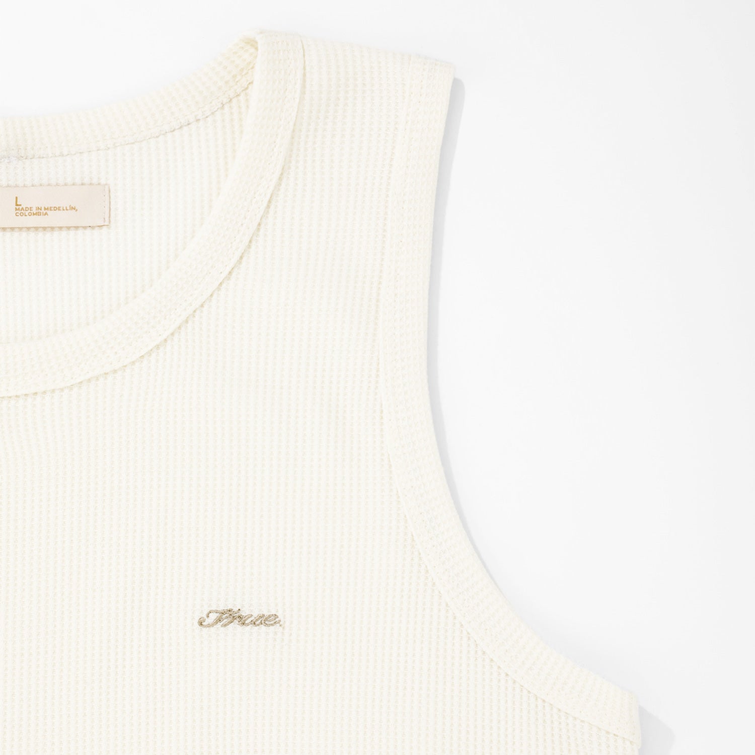 True Textured Sleeveless Tee - White