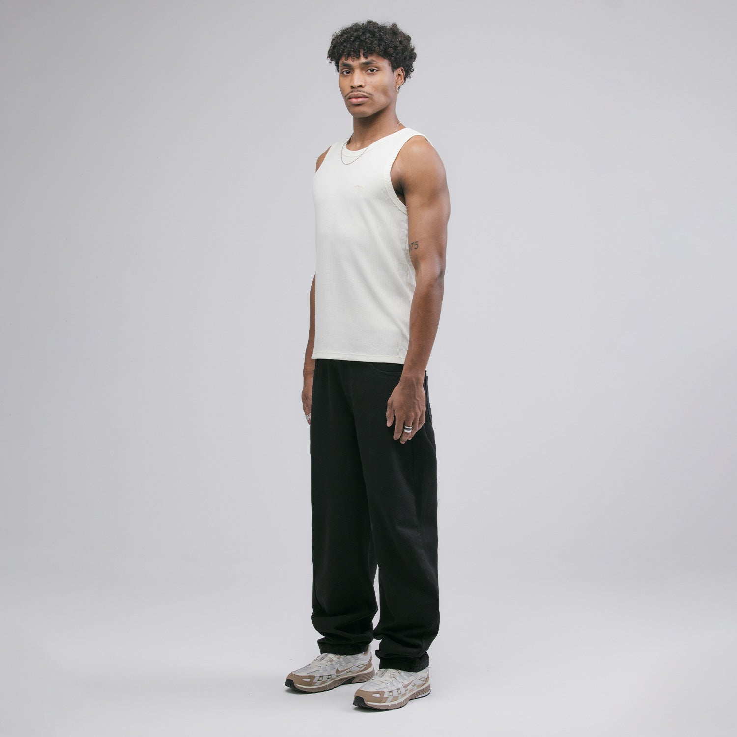 True Textured Sleeveless Tee - White
