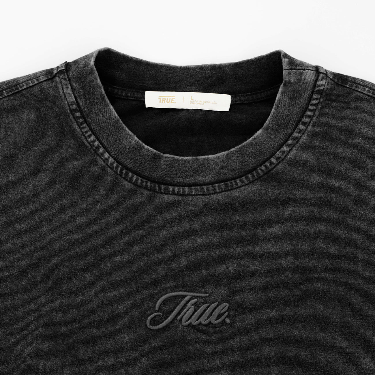 Washed Double Sleeve Tee - Black TRUE