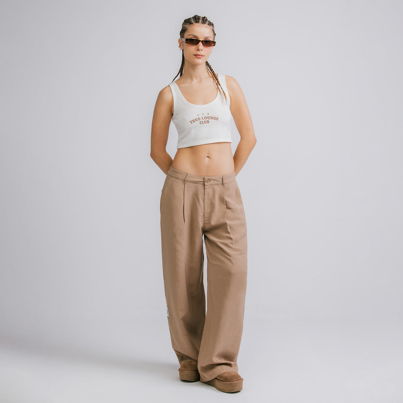 Wide Leg Trousers - Khaki