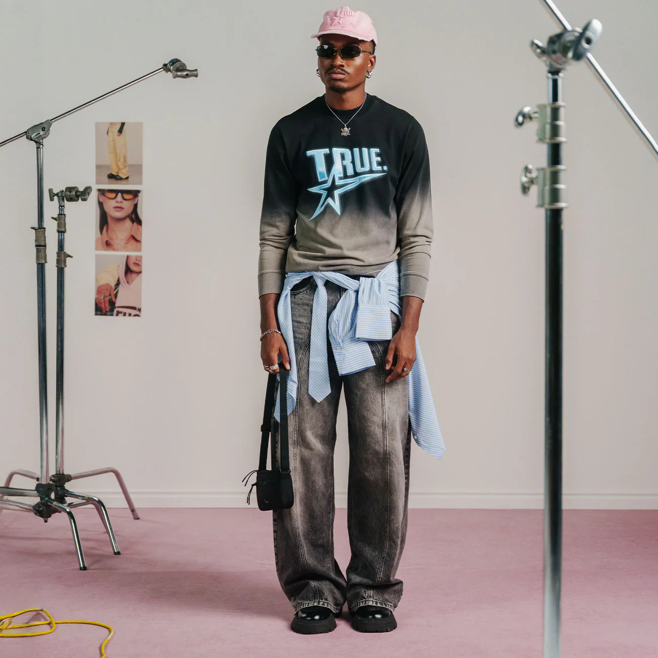 Chrome Long Sleeve Tee - Black/White