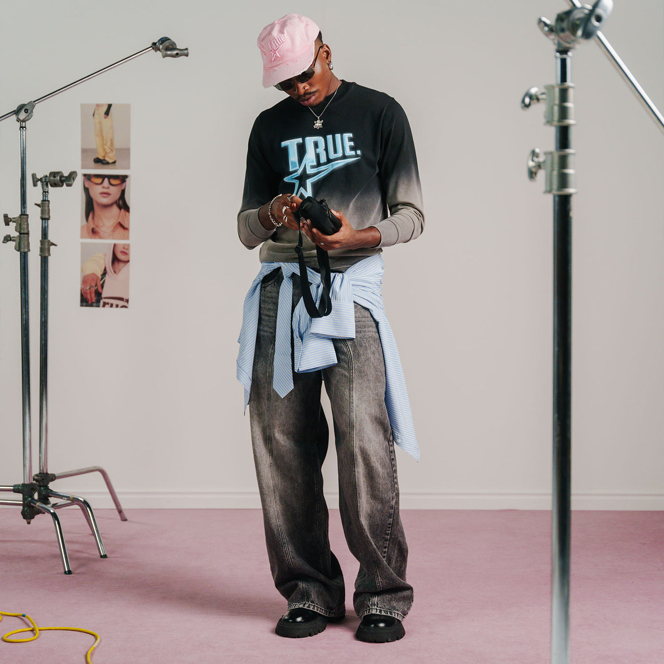 Star Washed Golfer Cap - Pink