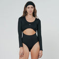 Signature Cut-Out LS Bodysuit- Black TRUE